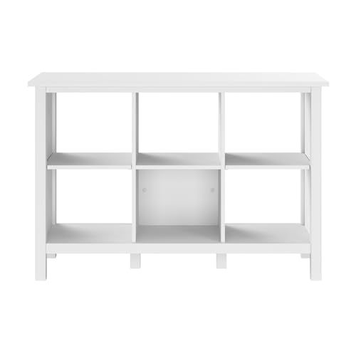 Bush Home Broadview 6 Cube Organizer in Pure White, Home Office Storage Solution, Compact Shelving Unit for Workspace, Multi-Purpose Organizer for Books