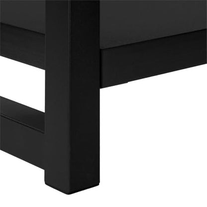 Monarch Specialties I 2081 Accent Table, Side, End, Narrow, Small, 2 Tier, Living Room, Bedroom, Metal, Laminate, Black, Contemporary, Modern
