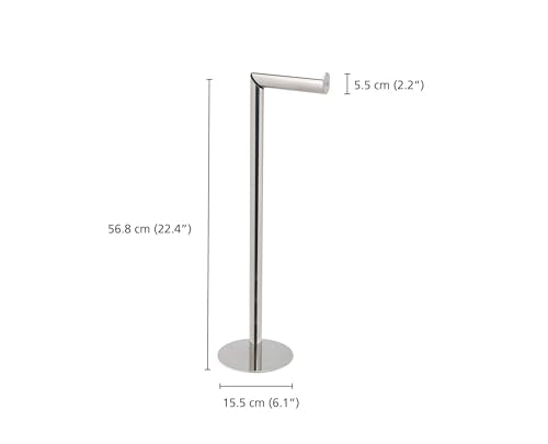 Joseph Joseph EasyStore Luxe 2 in 1 Free-Standing Toilet Paper Holder Stand, Premium Stainless Steel, Up to 4 Toilet Roll Storage - style: Stand