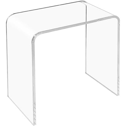 U-Shape Acrylic Side Table,21" L x 12" W x 21" H x 3/5" Thick Clear End Table,Transparent Nightstand and Stool with Waterfall Edges,Modern Lucite Side Table for Living Room - size: 21" D x 12" W x 21" H U-Shape