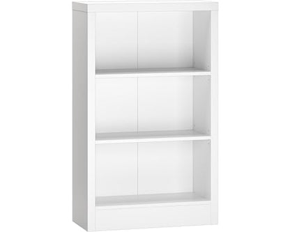 furtble 3 Tier Bookshelf with Thick Open Storage Shelf, 43" Tall Wooden Bookcase with Adjustable Shelves for Living Room, Home Office, Bedroom, White - size: 3-Tier-23.6W