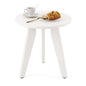 HDPE White Round Outdoor Table, Weather-Resistant, 15.8x15.8x16.7 inches, 150lbs Load Capacity, Modern Design, End Table for Patio, Porch, Deck, Living Room, Bedroom, Plant Stand | Outdoor Round Accent Table For Patio,Porch,Garden,Companion to your Chairs