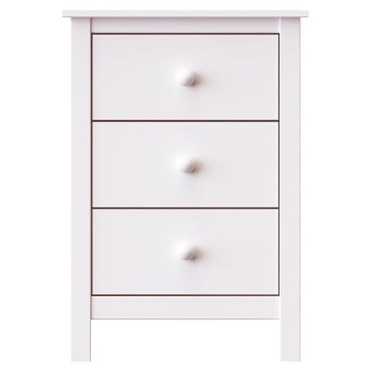 From the Tree Furniture Solid Wood Extra Tall Nightstand for Bedroom with 3 Deep Storage Drawers (White) (BS301) - color: White