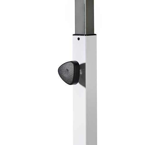 Seville Classics Solid-Top Height Adjustable Mobile Laptop Computer Desk Cart Ergonomic Home Office Stand Rolling Table, Overbed (23.6"), White - color: White, size: Overbed Sit Stand (24")