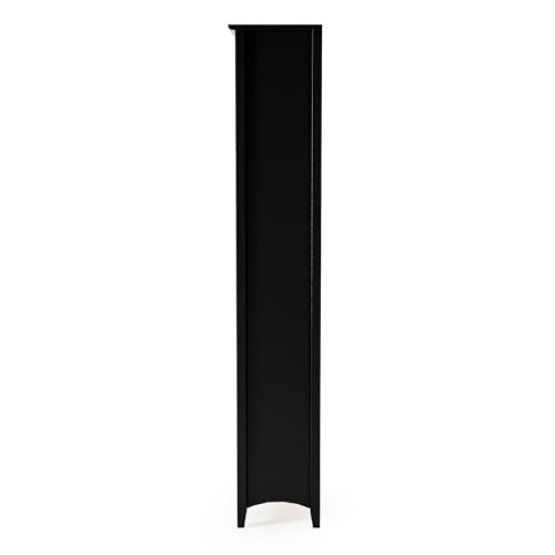 Camaflexi Shaker Style 6 Shelf Bookcase/Solid Wood / 72 inch Tall/Adjustable Shelving/Closed Back/Display Bookshelf for Living Room, Bedroom, Home and Office, Black - color: Black, size: 72"