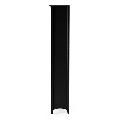 Camaflexi Shaker Style 6 Shelf Bookcase/Solid Wood / 72 inch Tall/Adjustable Shelving/Closed Back/Display Bookshelf for Living Room, Bedroom, Home and Office, Black - color: Black, size: 72"