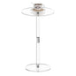 HMYHUM Acrylic Drink Table for Small Spaces, 11.8" L x 11.8" W x 21.3" H, Clear Pedestal Side Table for Living Room, Round, Easy Assembly - size: 11.8 inch