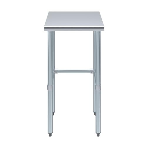 18 in. x 18 in. Open Base Stainless Steel Work Table | Residential & Commercial | Food Prep | Heavy Duty Utility Work Station | NSF - size: 18 in. Length x 18 in. Width