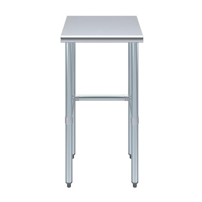 18 in. x 18 in. Open Base Stainless Steel Work Table | Residential & Commercial | Food Prep | Heavy Duty Utility Work Station | NSF - size: 18 in. Length x 18 in. Width