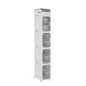 BINSIO 5-Tier Tall Narrow Storage Cabinet, Slim Rolling Storage Cabinet with Clear Doors, Adjustable Shelves, Foldable Organizer for Laundry Room, Kitchen Pantry, Utility Room and Small Spaces - size: 5 Tiers