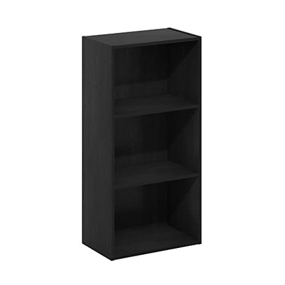 Furinno Luder 3-Tier Open Shelf Bookcase, Blackwood - color: Blackwood, size: 3-Tier, 9.3 x 16 x 31.4