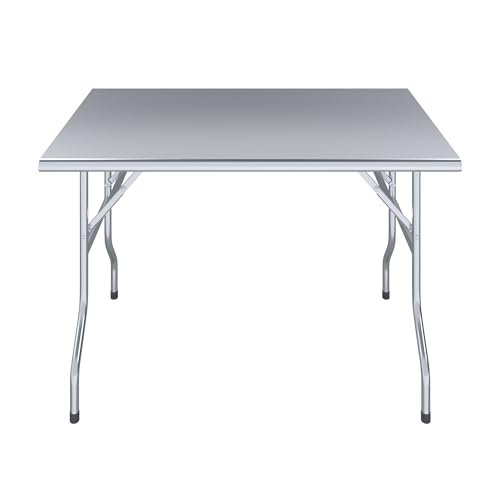 AmGood 30 in. x 48 in. Stainless Steel Open Base Folding Utility Work Table - size: 30" Deep x 48" Long, style: No Undershelf
