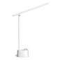 Honeywell HWT-H01 LED Desk Lamp, Foldable & Stepless Dimmable, White | Sunturalux Eye-Caring Desk Light with Charging Ports, Modern Table Lamp, Reading Lamp for Home Office Bedroom College Dorm - color: White