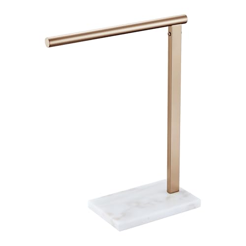 KOKOSIRI Hand Towel Rack Free Stand Towel Holder with Steady Marble Base for Bathroom Vanity Countertop, Champagne Bronze Stainless Steel 15.7'' Height THS0006-CPG - color: Champagne Bronze, size: 1-Bar