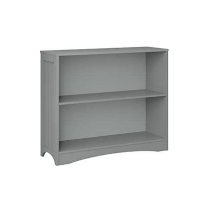RiverRidge Kids Horizontal Bookcase with 2 Storage Book Shelves - Gray | Classic Beadboard Side Panels, Playroom Book and Toy Organizer with 2 Open Shelves, Painted MDF - color: Grey