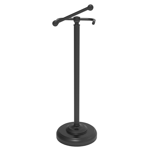 Black Toilet Paper Holder Stand, Matte Black Toilet Paper Holder Free Standing, Post Pivoting Design & Stable Weighted Base SUS304 Stainless Steel for Bathroom(Mega Roll) - color: Matte Black, size: 22"H - No Storage