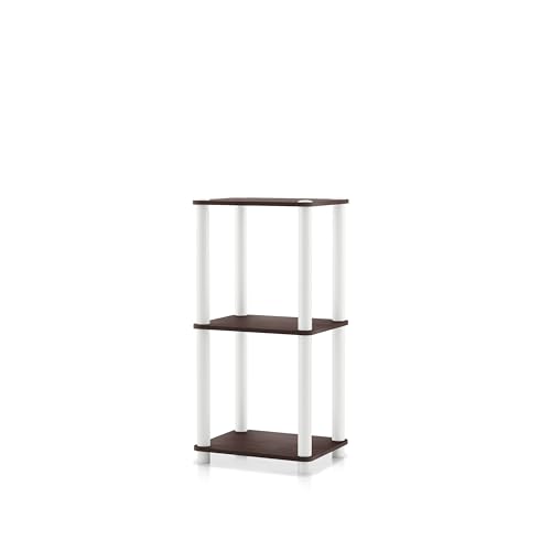 Homes: Inside + Out Apexa Modern 3-Tier Narrow Shelving Units, Collectibles Display Shelves, Easy Assembly Standing Shelf, Home Storage Organizer for Living Room, Bedroom, Office, Espresso - color: Espresso, size: 3-Tier (Narrow)