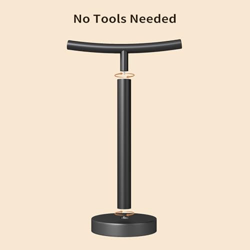 YUMORE Hand Towel Holder Stand for Bathroom & Kitchen, Freestanding T-Shape Towel Rack with Weighted Base, Matte Black