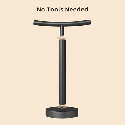 YUMORE Hand Towel Holder Stand for Bathroom & Kitchen, Freestanding T-Shape Towel Rack with Weighted Base, Matte Black