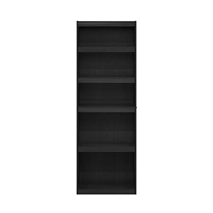 Furinno Jaya Enhanced Home 5-Tier Shelf Bookcase, Blackwood - color: Blackwood, size: 5-Tier, Adjustable Shelves
