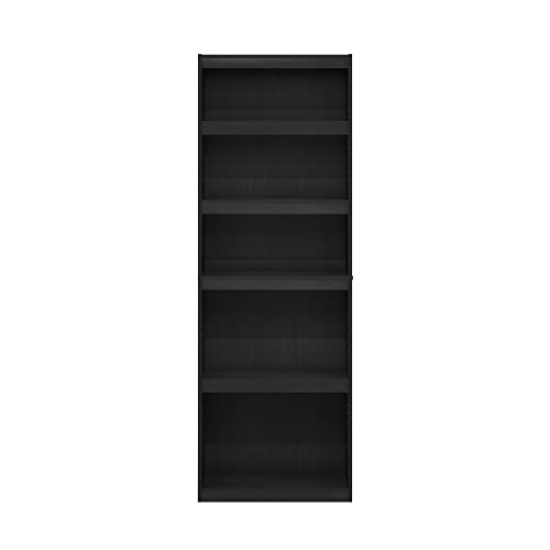 Furinno Jaya Enhanced Home 5-Tier Shelf Bookcase, Blackwood - color: Blackwood, size: 5-Tier, Adjustable Shelves