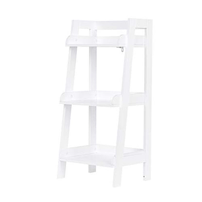 UTEX 3-Tier Ladder Shelf, Bathroom Shelf Freestanding, 3-Shelf Spacesaver Open Wood Shelving Unit, Ladder Shelf (White) - size: 3-Tier