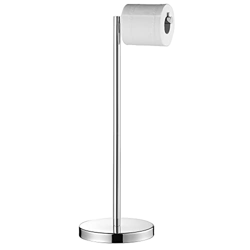 Marmolux Acc - Free Standing Toilet Paper Holder Stand with Storage for 4 Rolls of Toilet Tissue for Bathroom, Stainless Steel (Polished Chrome) 1pc - Bathroom Organizer - Toilet Paper Storage - color: Polished Chrome