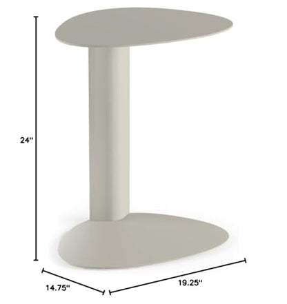 BDI Furniture Bink 1025-19.25'' Laptop Stand, Side Table, End Table, C Table for Sofa or Bedside, Stone - color: Grey