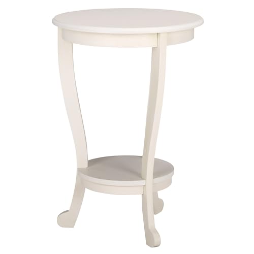 SAFAVIEH Furniture - Mary Pedestal Table - Ivory - Solid Wood - Farmhouse Pedestal Design - Ideal for Living Room, Entryway, Home Office, 18.1" W x 18.1" D x 26" H (AMH5711J) - color: Ivory