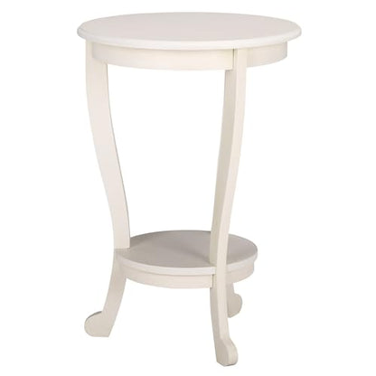 SAFAVIEH Furniture - Mary Pedestal Table - Ivory - Solid Wood - Farmhouse Pedestal Design - Ideal for Living Room, Entryway, Home Office, 18.1" W x 18.1" D x 26" H (AMH5711J) - color: Ivory