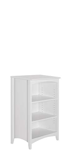 Shaker Style 3 Shelf Bookcase / Solid Wood / 36" High / Adjustable Shelving / Closed Back / Display Bookshelf for Living Room, Bedroom, Home and Office, White - color: White, size: 36"
