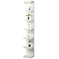 home stuff Lack Wall Shelf Unit with Extra Strong Backboard, Versatile 7 Tier Shelf Unit, White Lack Wall Shelf, Display Floating Shelf with LED Remote Control Light (White) - color: White