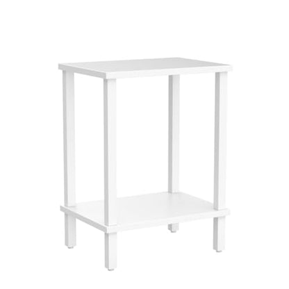 TUTOTAK End Table, Set of 2, Side Table, Nightstand, 2-Tier Storage Shelf, Sofa Table for Small Space, Living Room, Bed Room TB01BW035 - color: Pure White