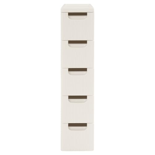 5 Drawers Slim Bathroom Storage Cabinet,Narrow Plastic Storage Cart,Rolling Dresser on Wheels for Living Room,Bathroom,Kitchen - size: 5 Drawers