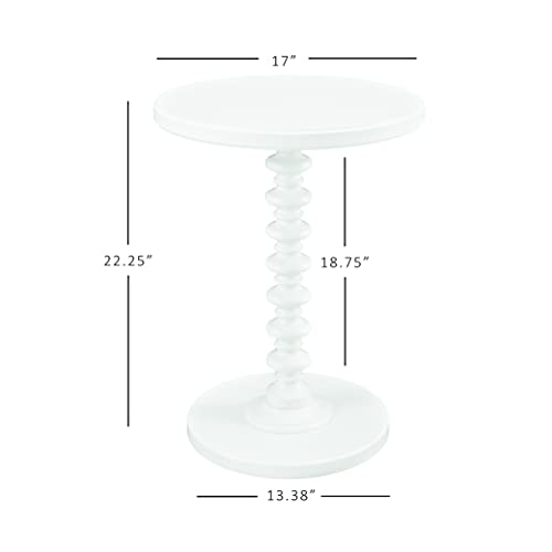 Powell Furniture Powell Round Spindle, White Table 17 x 22.25 x 17 - color: White