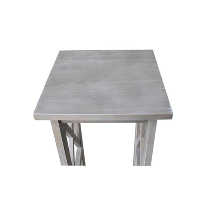 International Concepts 36" X-Sided Plant Stand, H, Gray - color: Washed Gray Taupe, size: 12 inch W x 12 inch D x 36 inch H