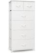 Crestlive Products Tall Dresser for Bedroom Vertical Skinny Dresser - Sturdy Steel Frame, Wood Top, Easy Pull Fabric Bins- Organizer Unit for Bedroom, Entryway, Closets - 6 Drawers (White) - color: White, style: 6 Drawers