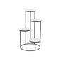 Deco 79 Marble Indoor Plantstand 4 Tier Plant Shelf with Black Base, Plant Stand 17" x 17" x 31", White - color: White, size: Plant Stand 17" x 17" x 31"