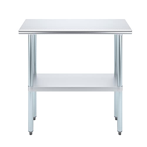 Commercial Stainless Steel Work Prep Table with Undershelf | 14" x 36" NSF Certified | Compact Food Prep for Kitchen, Restaurant, or Utility