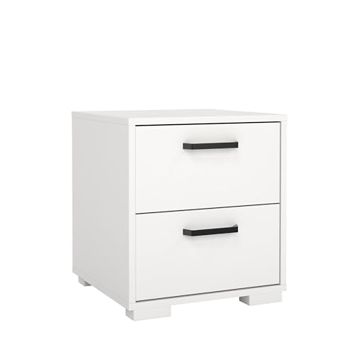 2 Drawer Nightstand, 15.8" W x 15.6" D x 17.4" H | Compact Design