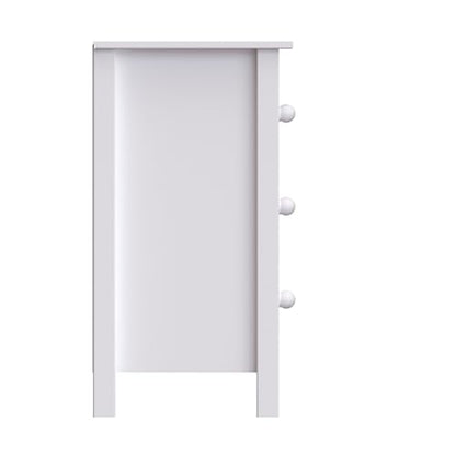 From the Tree Furniture Solid Wood Extra Tall Nightstand for Bedroom with 3 Deep Storage Drawers (White) (BS301) - color: White