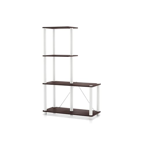 Homes: Inside + Out Apexa Modern 4-Cube Ladder Shelving Units, Collectibles Display Shelves, Easy Assembly Standing Shelf, Home Storage Organizer for Living Room, Bedroom, Office, Espresso - color: Espresso, size: 4-Cube Ladder