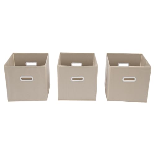 6 Cube Bookcase, 2-Tier Solid Wood Storage Organizer, Floor Standing Display Cabinet Bookshelf with 3 Fabric Baskets, Back Panels for Bedroom, Living Room, Office 35.4"W X 11.8"D X 23.6"H (Wood)
