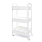 YSSOA Rolling Storage Cart, 3 Tier Slim Mobile Shelving Unit 360° Rotating Wheel Lockable Utility Cart, Ideal for Office, Kitchen, Bathroom, Laundry and Narrow Spaces, White - size: 3-Tier 11"Dx16"Wx30"H