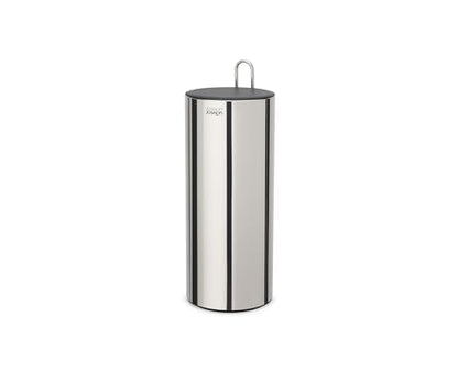 Joseph Joseph EasyStore Luxe Stainless Steel Concealed Toilet Paper Holder Stand Storage with Lid, Hods up to 3 Rolls - style: Holder
