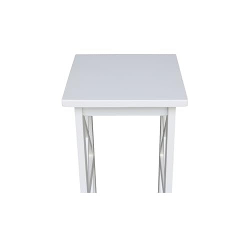 IC International Concepts, 30" X-Sided Plant Stand , Solid Wood, Real Parawood, 12" W x 12" D x 30" H, Easy Assembly, Snow White - color: Snow White, size: 12 inch W x 12 inch D x 30 inch H