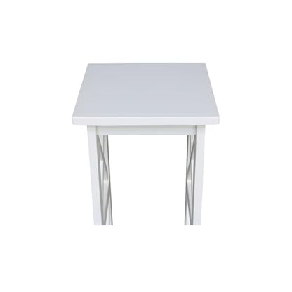 IC International Concepts, 30" X-Sided Plant Stand , Solid Wood, Real Parawood, 12" W x 12" D x 30" H, Easy Assembly, Snow White - color: Snow White, size: 12 inch W x 12 inch D x 30 inch H