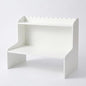 White Desktop Shelf,2-Tier Countertop Organizer with Scalloped Edge,Freestanding Tabletop Storage Rack for Office,Bedroom,Cosmetics,Stationery,Small Items,Space-Saving Display Stand (M)