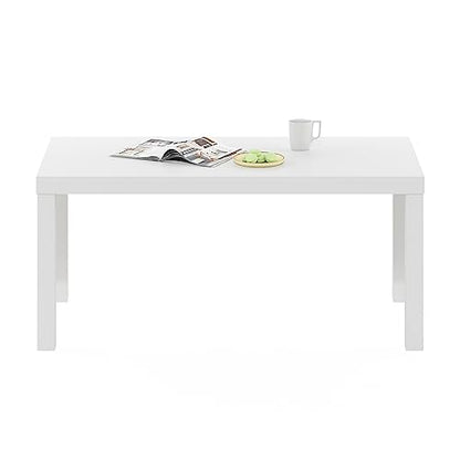 Furinno CLASSIC Coffee Table, Modern Rectangle Printer Stand, White | 1.8" Triple Thick Tabletop, Toolless Assembly, Side Table, for Living Room, Home Office - color: White, size: Rectangle