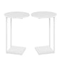 HDANI C Shaped End Table Set of 2,Couch Side Table That Slide Under,C Table End Table for Livingroom,Bedroom, Office (White) - color: White, size: Round 2 Pcs